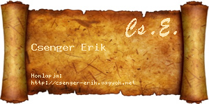 Csenger Erik névjegykártya