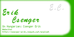 erik csenger business card